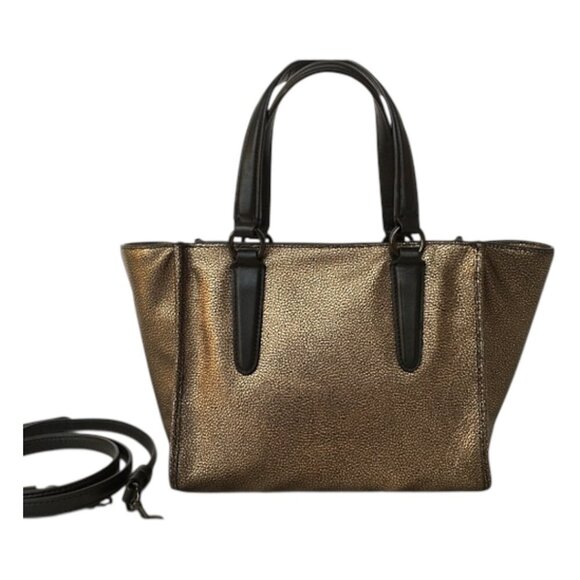 Coach Crosby Bronze Gold Pebbled Leather Purse Handbag Crossbody Strap Authentic - Picture 2 of 15